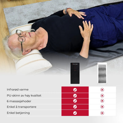 Infrarød varmematte med massasje