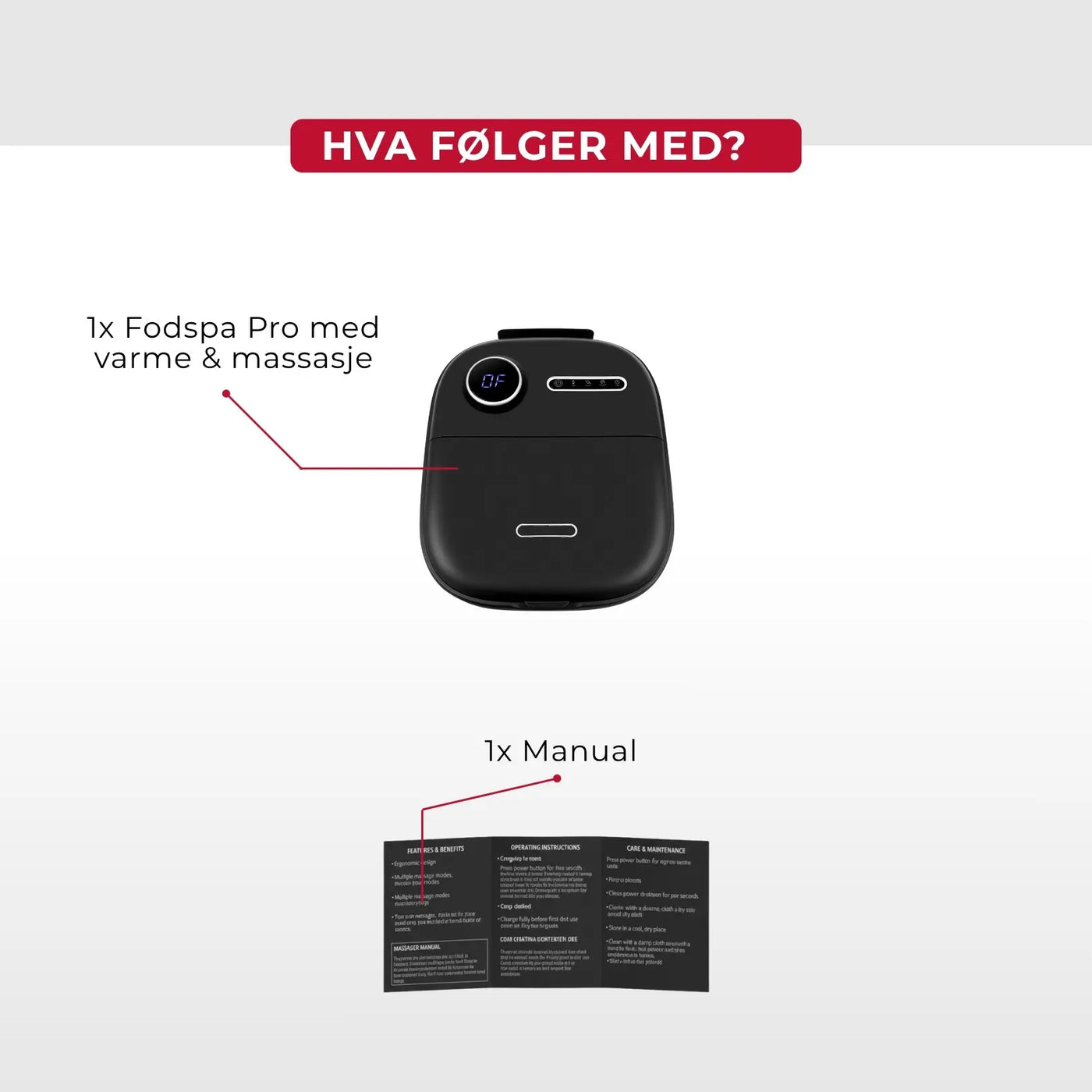 Fotbad Pro med Värme & Massasje