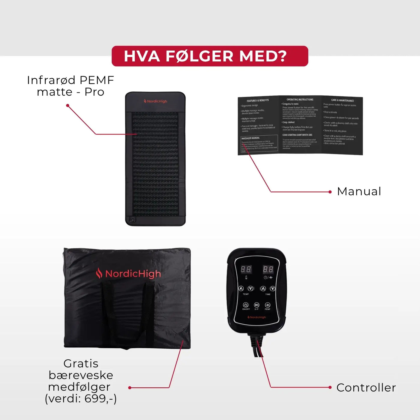 Infrarød PEMF matte - Pro