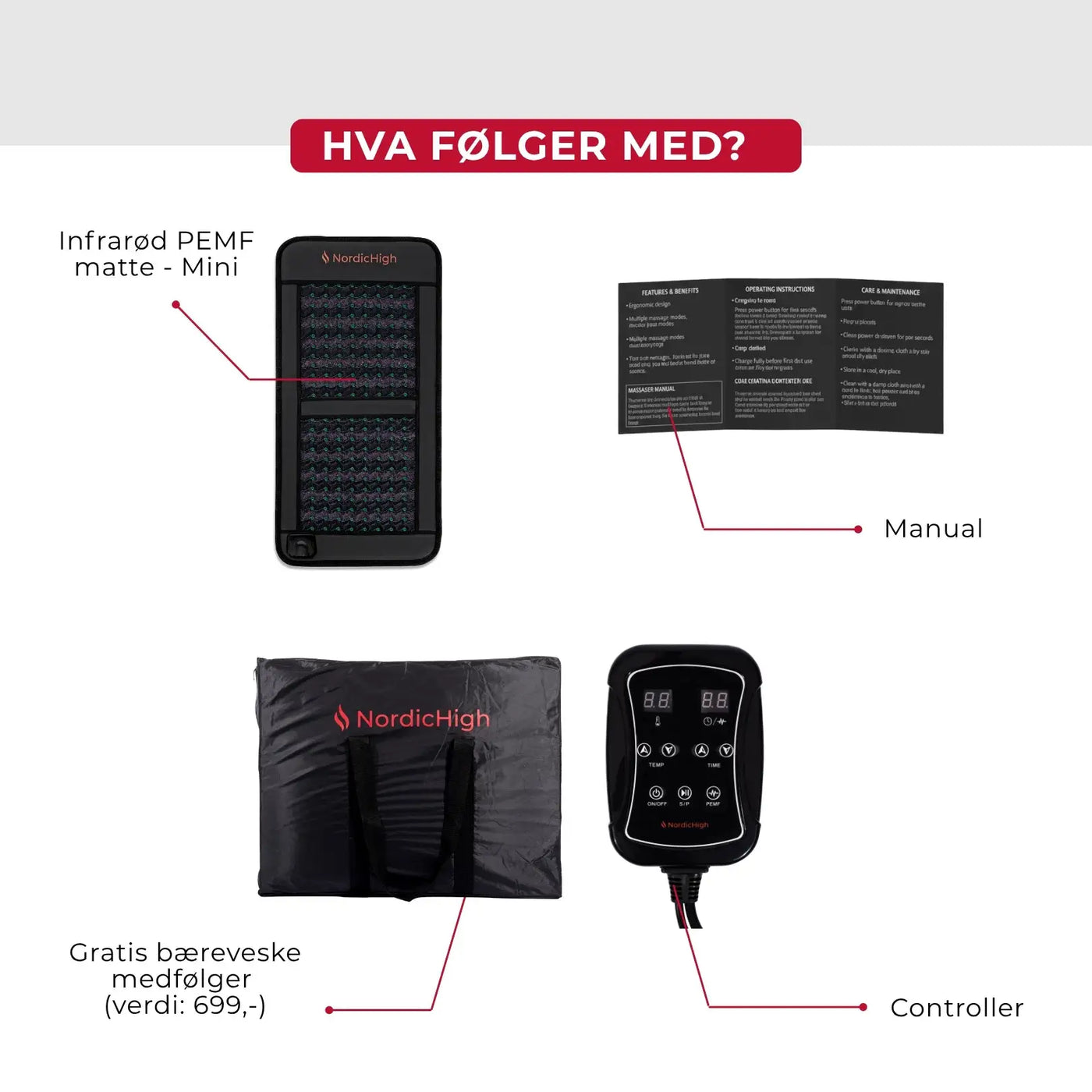 Infrarød PEMF matte - Mini