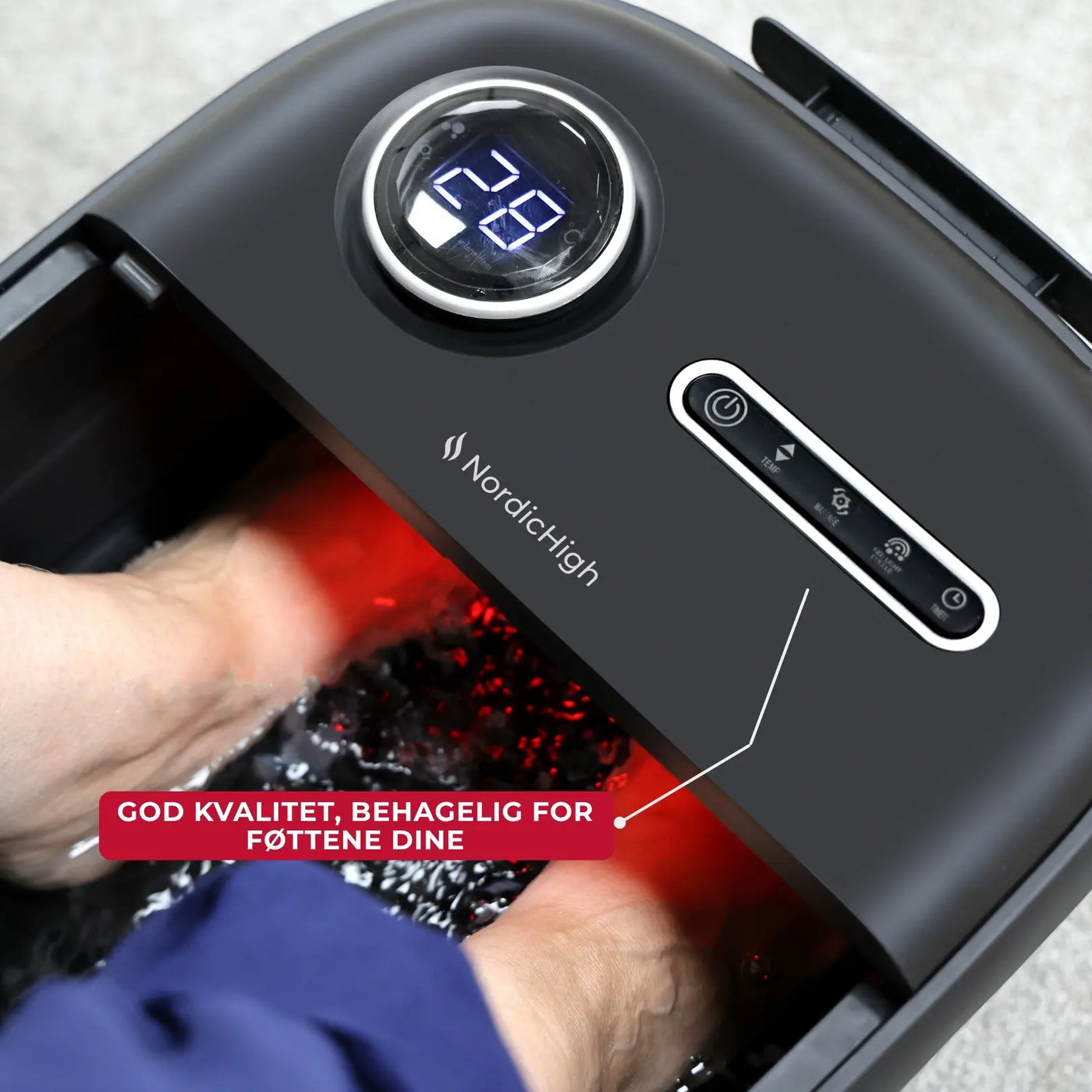 Fotbad Pro med Värme & Massasje